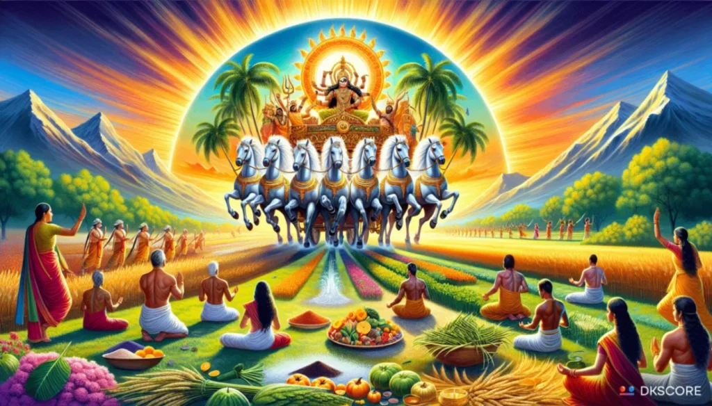 रथ सप्तमी पर सूर्य देव की पूजा करते श्रद्धालु